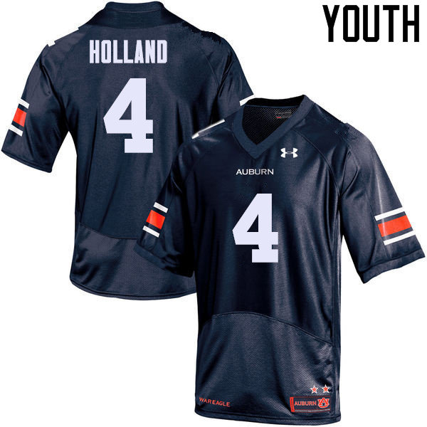 Auburn Tigers Youth Jeff Holland #4 Navy Under Armour Stitched College NCAA Authentic Football Jersey FSS3274YI